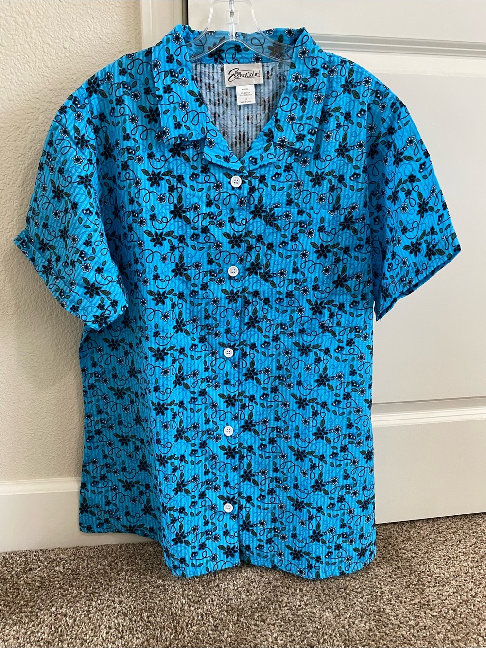 Easy Essentials Blue Floral Button-Up Shirt